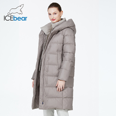 Length 100cm To 107cm Beige Puffer Coat Womens Puffer Coat With Hood