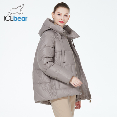 Polyester Womens Down Coat Hem 122cm-138cm Ladies Winter Coats Roomy