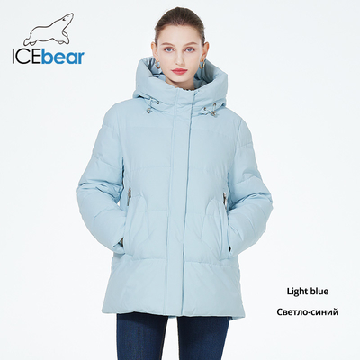 Light Blue Ladies Padded Jacket 3XL 78cm Length Women Padded Coat