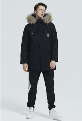 Length 90cm Mens Winter Coat BIO DOWN Mens Winter Jackets Black