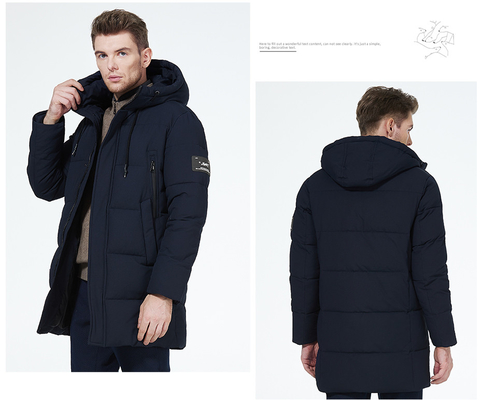 Medium Length Casual Warm Coat 4 Pockets Winter Casual Mens Jackets