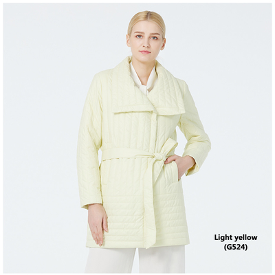 Light Yellow Demi Season Coat S M L XL XXL Light Puffer Coat