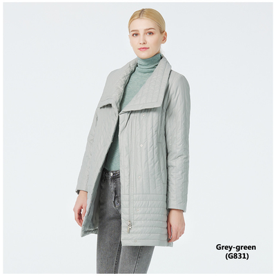 2XL 50 Demi Season Coat Gray Green Down Trench Coat Loose Design