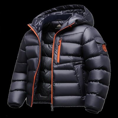 Regular Fit Mens Down Coat Winter Season Warm Insulated Jacket Filled With Down And Feather For Cold Weather Protection
