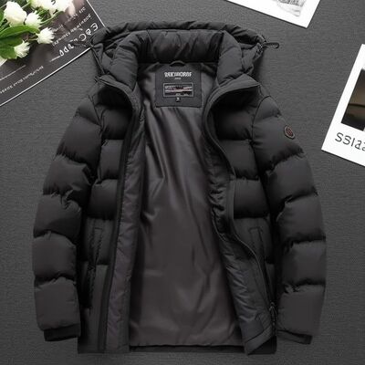 Windproof Mens Down Coat Casual Style Featuring Polyester Lining Fabric And Waterproof Material Perfect For Cold Seasons