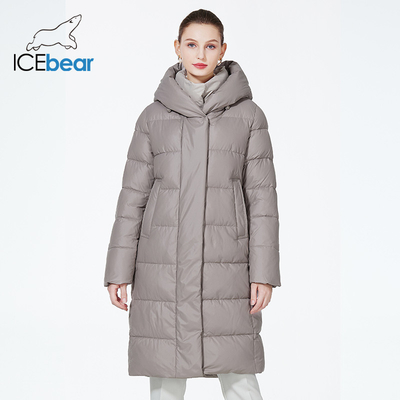Length 100cm To 107cm Beige Puffer Coat Womens Puffer Coat With Hood