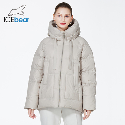 Polyester Womens Down Coat Hem 122cm-138cm Ladies Winter Coats Roomy