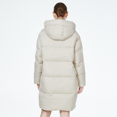 2XL 50 White Padded Jacket Polyester Off White Down Jacket Long