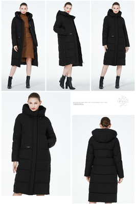 108cm Long Black Padded Coat Gray Green Womens Long Down Jacket
