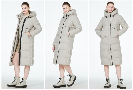 Fashionable Long Puffer Jacket Women Polyester Puffer Coat Women