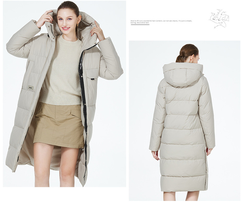 Fashionable Long Puffer Jacket Women Polyester Puffer Coat Women