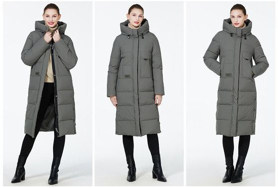 Zipper Closure Ladies Puffer Jacket 63cm - 66cm Sleeve Length