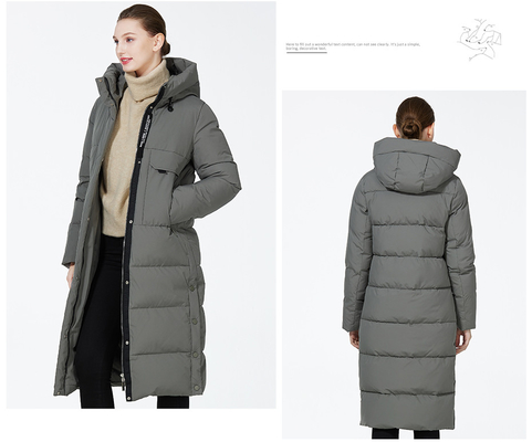 Zipper Closure Ladies Puffer Jacket 63cm - 66cm Sleeve Length