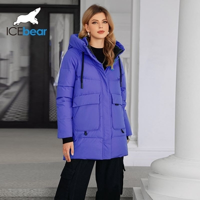 Mid Length Purple Long Down Coat Size 42-50 Ladies Purple Padded Coat