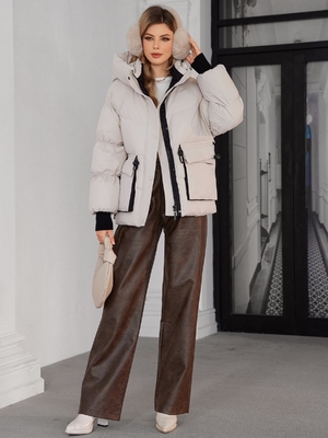 Thickened Womens Down Coat Oversize White Puffer Coat Womens