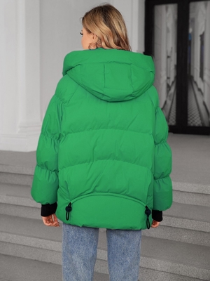 Loose Style Womens Down Coat Green Womens Long Puffer Coat