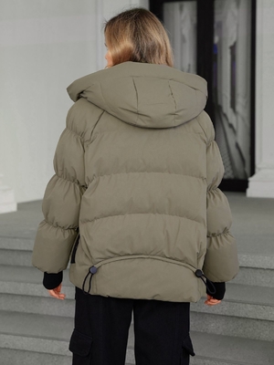 Down Filling Ladies Puffer Jacket Machine Washable Womens Puffer Jacket With Hood