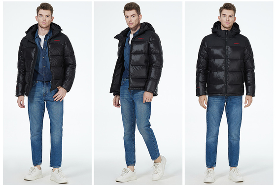 Size 54 Short Puffer Jacket Hooded Short Puffer Coat Outdoor