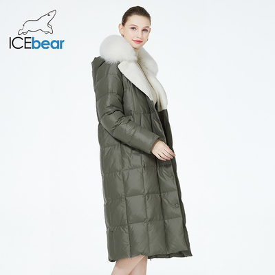Fox Fur Collar Padded Coat 117cm 119cm Longline Padded Coat