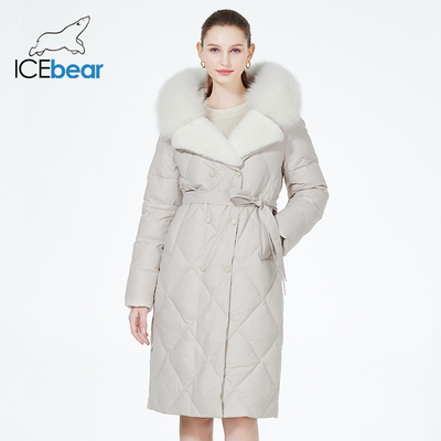 2XL Detachable Fur Collar Down Jacket 109cm Winter Jacket With Fur Collar
