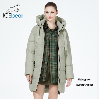 Blue 85cm Ladies Padded Winter Coats Polyester Womens Down Coat