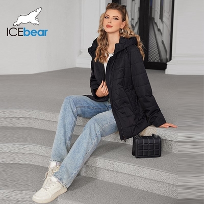 Black Ladies Light Puffer Jacket 74cm 76cm Length Lightweight Packable Jacket
