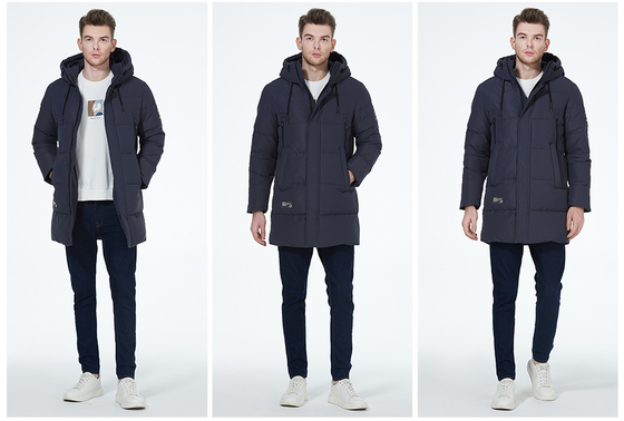 Medium Length Casual Warm Coat 4 Pockets Winter Casual Mens Jackets