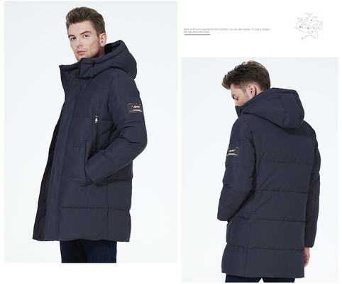Medium Length Casual Warm Coat 4 Pockets Winter Casual Mens Jackets