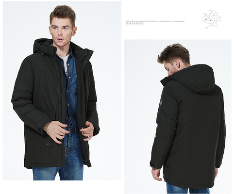 L To 4XL Mens Down Parkas Polyester Light Weight Winter Jacket