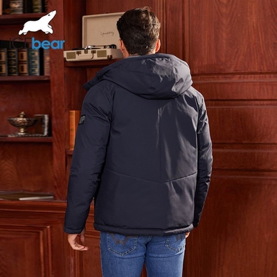 Waterproof Hooded Puffer Jacket 74cm 77cm Black Puffer Coat With Hood