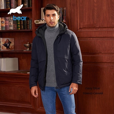 Waterproof Hooded Puffer Jacket 74cm 77cm Black Puffer Coat With Hood