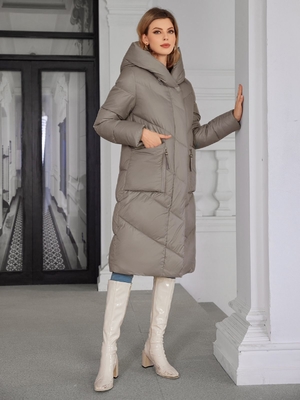 109cm 111cm Knee Length Down Coat Knee Length Puffer Detachable Lining