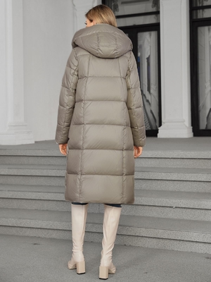 109cm 111cm Knee Length Down Coat Knee Length Puffer Detachable Lining
