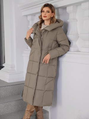 Washable Ankle Length Down Coat Duvet Extra Long Puffer Coat Womens