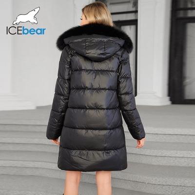 Multiple Pockets Fluff Coat Womens Puffer Coat Knee Length 88cm-96cm