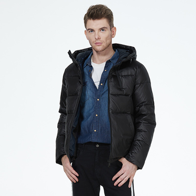 Adjustable Drawstring Mens Down Coat Windproof Mens Padded Jacket