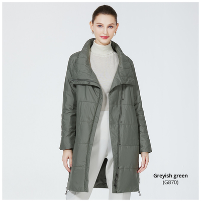 Demiseason Womens Puffer Trench Coat Lightweight 87cm-93cm Length