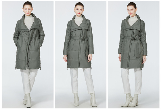 Demiseason Womens Puffer Trench Coat Lightweight 87cm-93cm Length